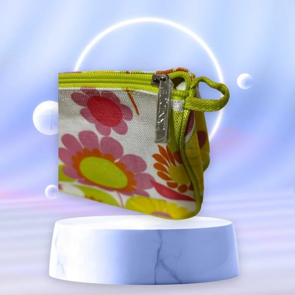 Clinique Floral Cosmetic Bag Makeup Holder Zipper Pouch Carrier Multicolored - Picture 8 of 10